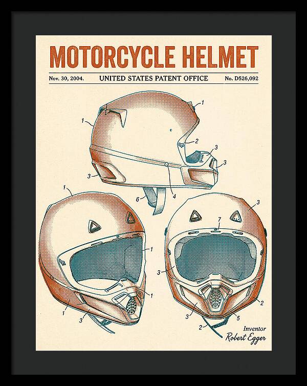 Motorcycle Helmet Fox Retro Patent Usd526092s1