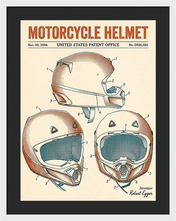 Motorcycle Helmet Fox Retro Patent Usd526092s1