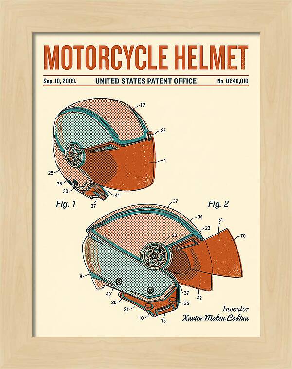 Motorcycle Helmet Retro Patent Usd640010s1