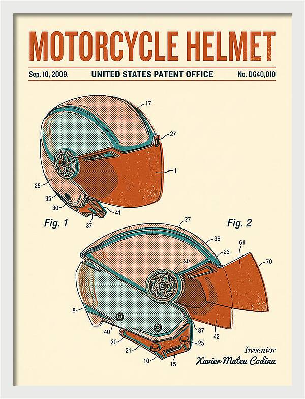 Motorcycle Helmet Retro Patent Usd640010s1