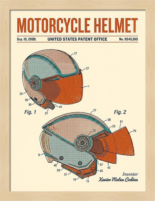 Motorcycle Helmet Retro Patent Usd640010s1