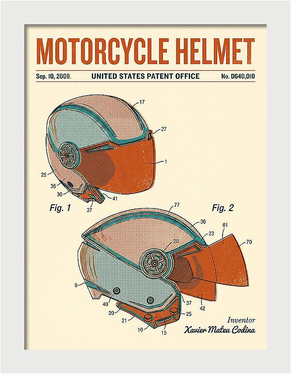 Motorcycle Helmet Retro Patent Usd640010s1