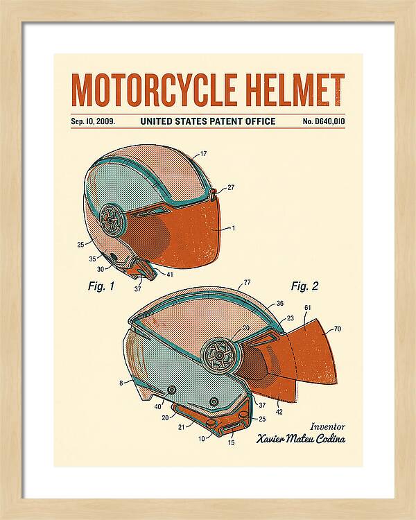 Motorcycle Helmet Retro Patent Usd640010s1