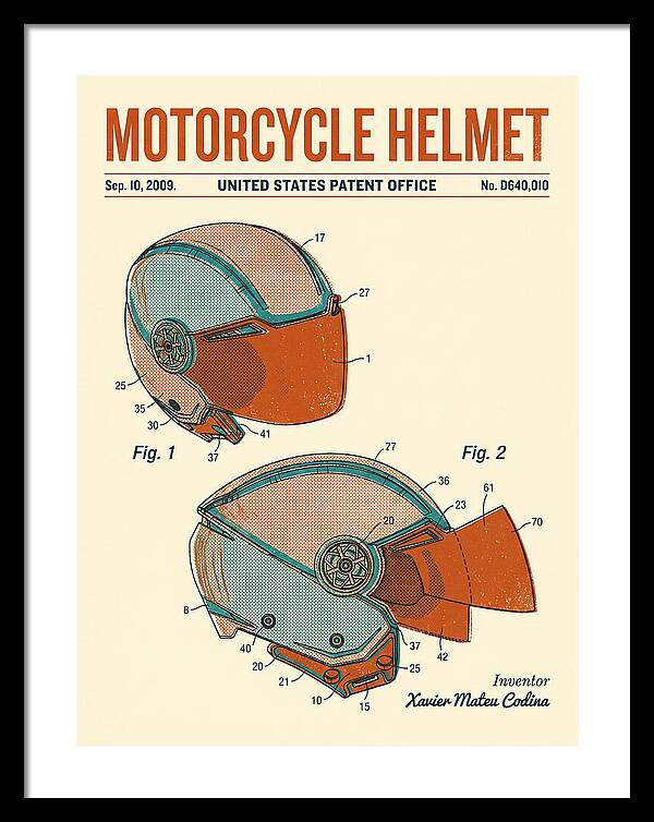 Motorcycle Helmet Retro Patent Usd640010s1