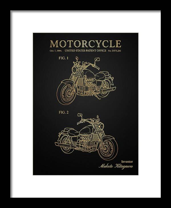 Motorcycle Honda Valkyrie Gold Patent Usd375281s
