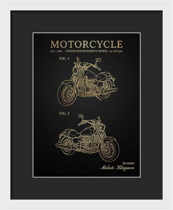 Motorcycle Honda Valkyrie Gold Patent Usd375281s
