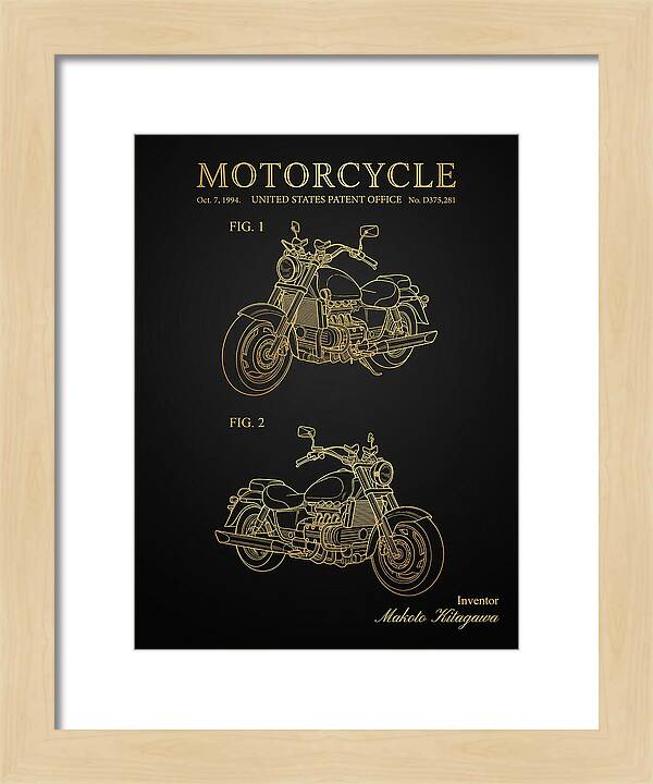 Motorcycle Honda Valkyrie Gold Patent Usd375281s