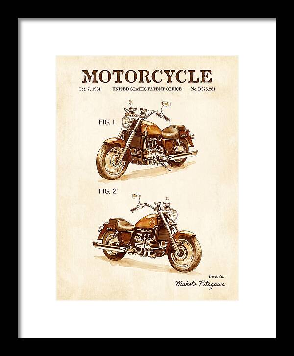 Motorcycle Honda Valkyrie Watercolor Patent Usd375281s