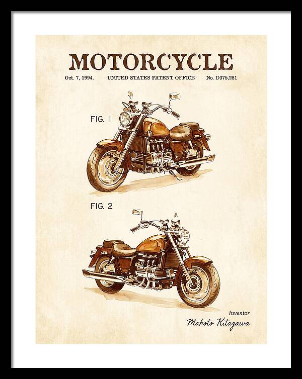 Motorcycle Honda Valkyrie Watercolor Patent Usd375281s
