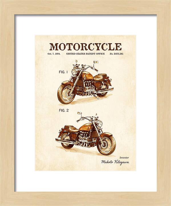 Motorcycle Honda Valkyrie Watercolor Patent Usd375281s