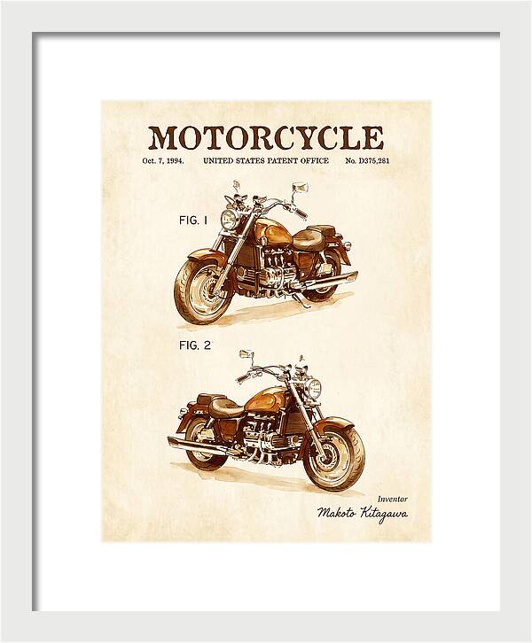 Motorcycle Honda Valkyrie Watercolor Patent Usd375281s