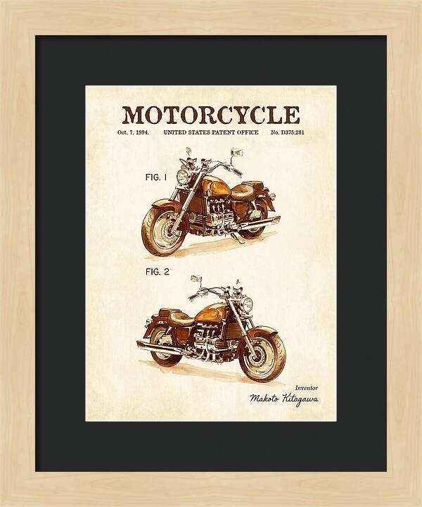 Motorcycle Honda Valkyrie Watercolor Patent Usd375281s