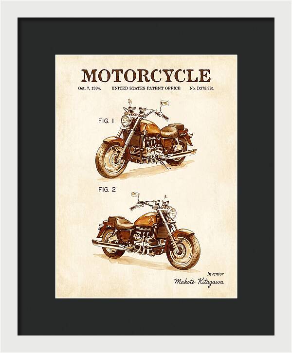 Motorcycle Honda Valkyrie Watercolor Patent Usd375281s