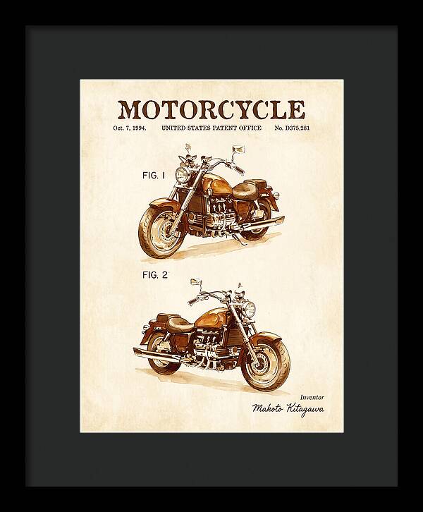 Motorcycle Honda Valkyrie Watercolor Patent Usd375281s