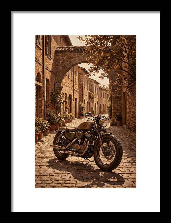 Motorcycle In A Charming Street