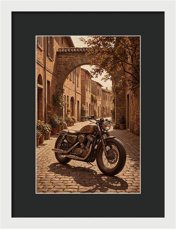 Motorcycle In A Charming Street