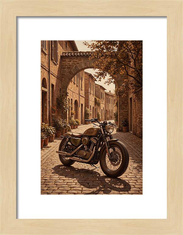 Motorcycle In A Charming Street