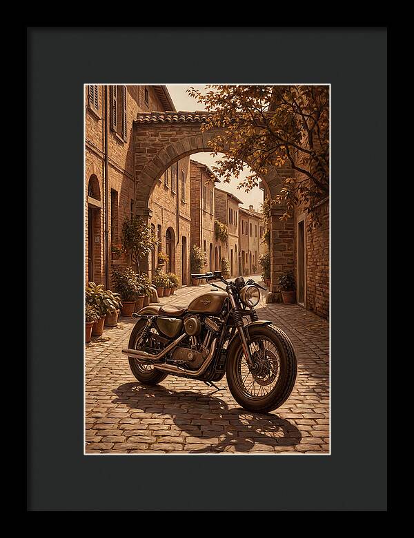 Motorcycle In A Charming Street