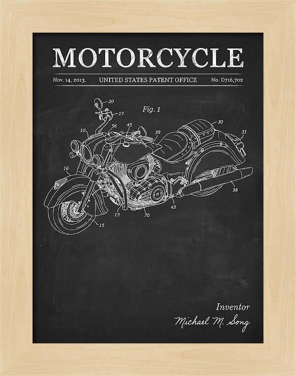 Motorcycle Indian Chief Chalkboard Patent Usd716702s1