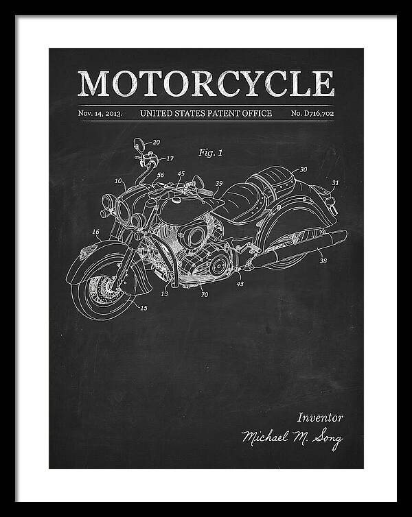 Motorcycle Indian Chief Chalkboard Patent Usd716702s1