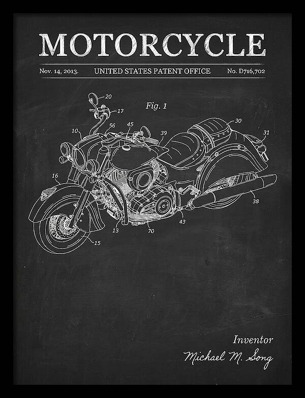 Motorcycle Indian Chief Chalkboard Patent Usd716702s1