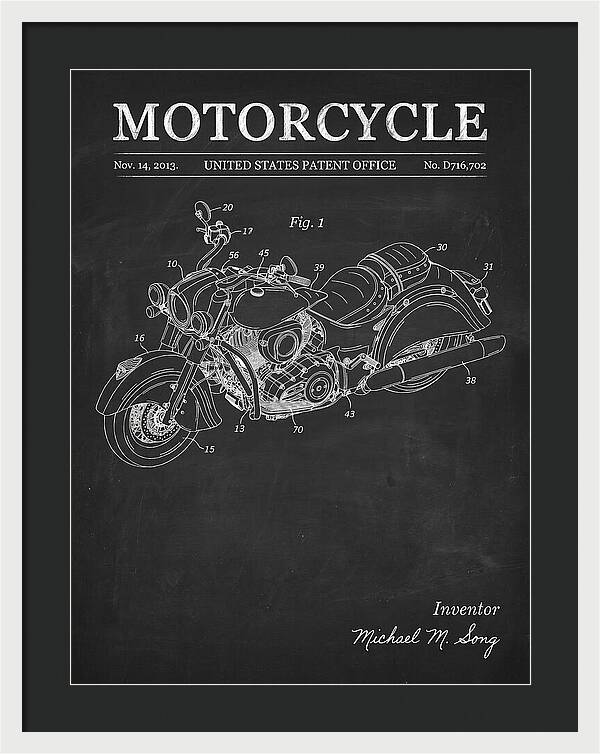 Motorcycle Indian Chief Chalkboard Patent Usd716702s1