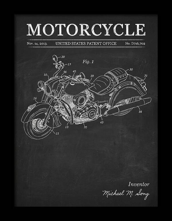 Motorcycle Indian Chief Chalkboard Patent Usd716702s1