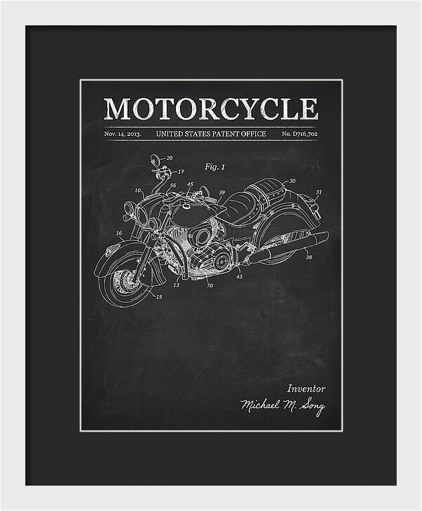 Motorcycle Indian Chief Chalkboard Patent Usd716702s1