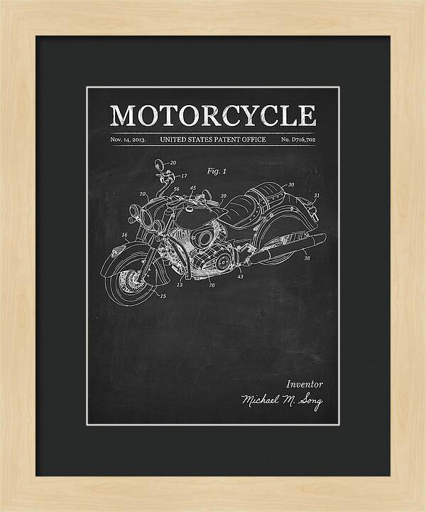 Motorcycle Indian Chief Chalkboard Patent Usd716702s1