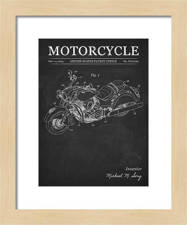 Motorcycle Indian Chief Chalkboard Patent Usd716702s1