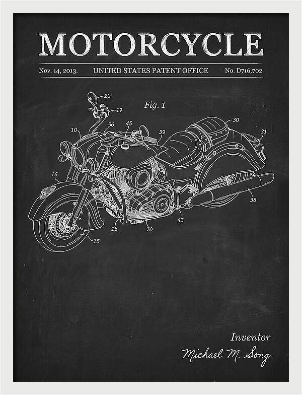 Motorcycle Indian Chief Chalkboard Patent Usd716702s1