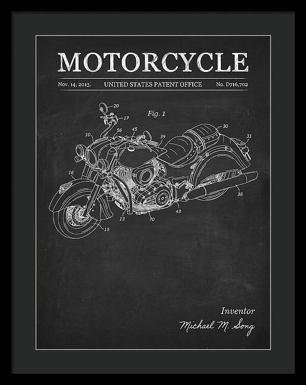 Motorcycle Indian Chief Chalkboard Patent Usd716702s1