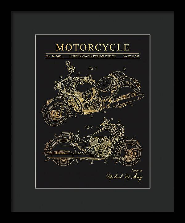 Motorcycle Indian Chief Gold Patent Usd716702s1