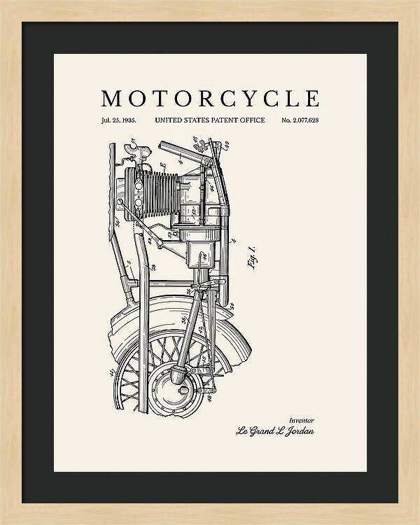 Motorcycle Minimalist Patent Us2077628a