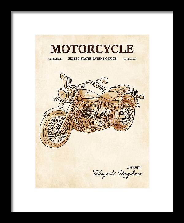 Motorcycle Star/yamaha Cruiser Watercolor Patent Usd550591s1