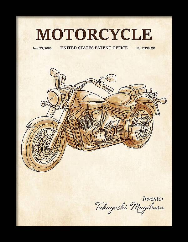 Motorcycle Star/yamaha Cruiser Watercolor Patent Usd550591s1