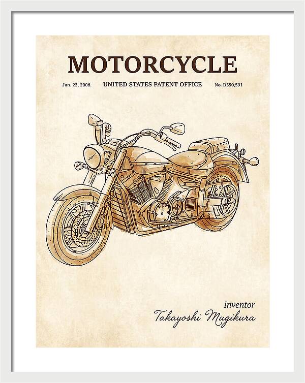 Motorcycle Star/yamaha Cruiser Watercolor Patent Usd550591s1