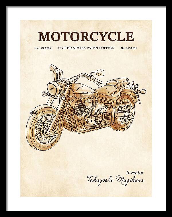 Motorcycle Star/yamaha Cruiser Watercolor Patent Usd550591s1