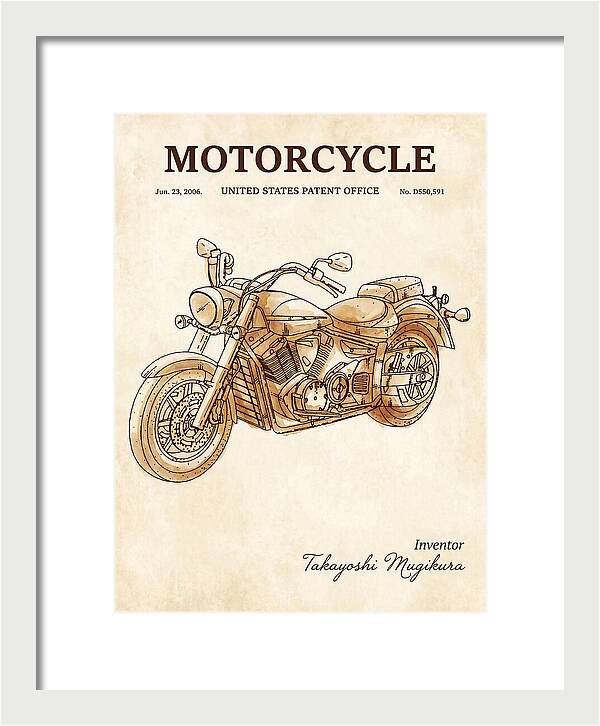 Motorcycle Star/yamaha Cruiser Watercolor Patent Usd550591s1