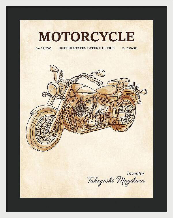 Motorcycle Star/yamaha Cruiser Watercolor Patent Usd550591s1