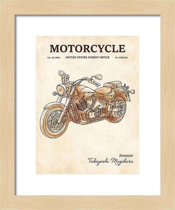 Motorcycle Star/yamaha Cruiser Watercolor Patent Usd550591s1