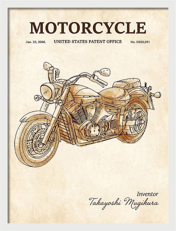 Motorcycle Star/yamaha Cruiser Watercolor Patent Usd550591s1