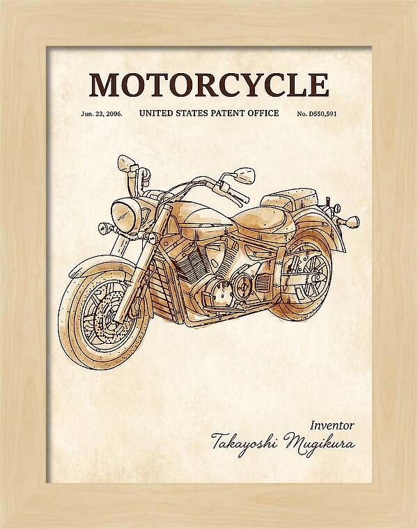 Motorcycle Star/yamaha Cruiser Watercolor Patent Usd550591s1
