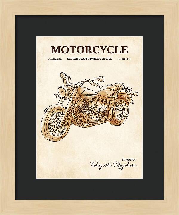 Motorcycle Star/yamaha Cruiser Watercolor Patent Usd550591s1