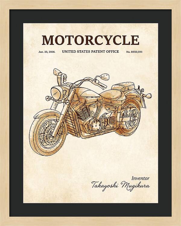 Motorcycle Star/yamaha Cruiser Watercolor Patent Usd550591s1