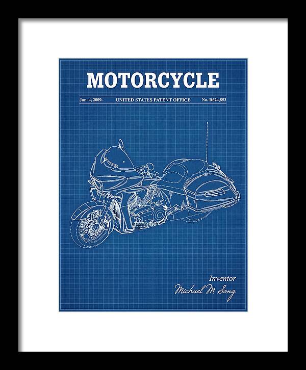 Motorcycle Victory Cross Country Blueprint Patent Usd624853s1
