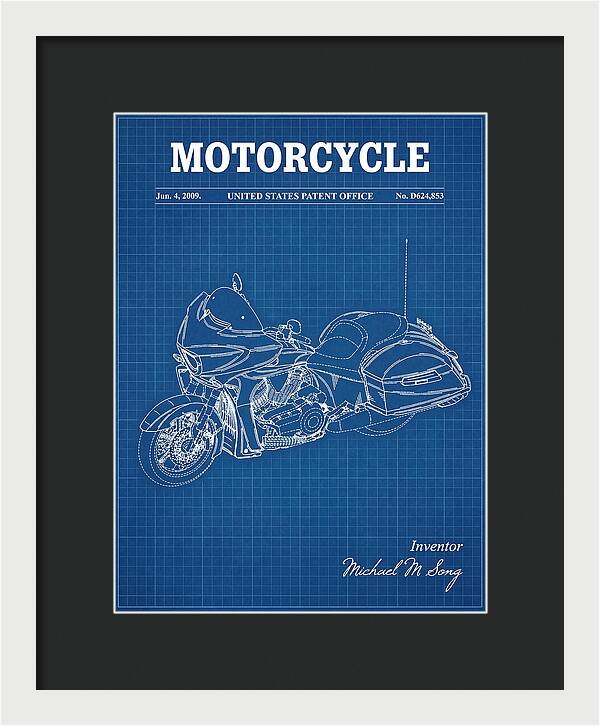 Motorcycle Victory Cross Country Blueprint Patent Usd624853s1