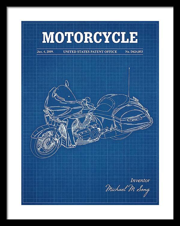 Motorcycle Victory Cross Country Blueprint Patent Usd624853s1