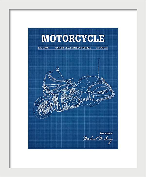 Motorcycle Victory Cross Country Blueprint Patent Usd624853s1