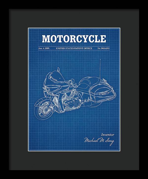 Motorcycle Victory Cross Country Blueprint Patent Usd624853s1